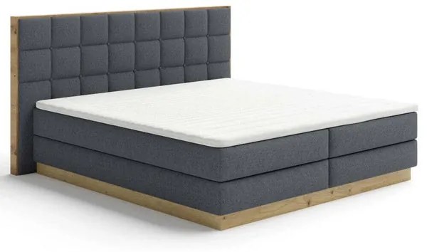 Posteľ Boxspring Alexander 180x200, sivá, vr. matraca a topperu
