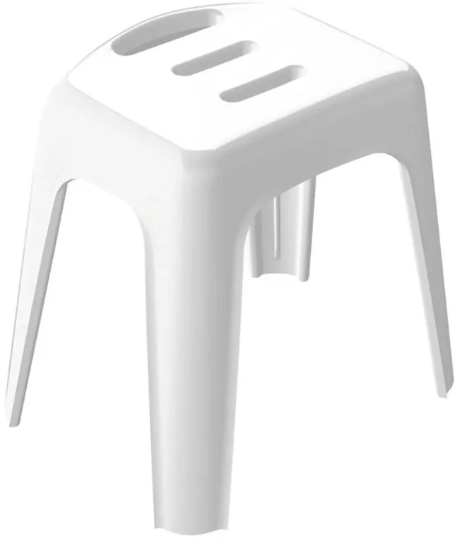 Spirella Sedátko do sprchy HOCKER, biela, 47 cm
