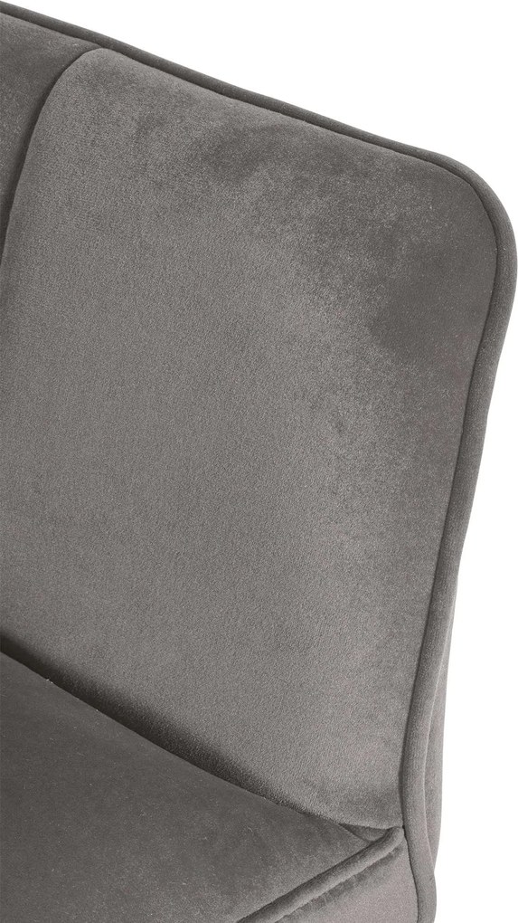 Barová stolička Damaso B - zamat, čierny rám - Sivá