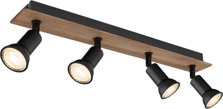 Globo 57998-4W - Bodové svietidlo DREW 4xGU10/35W/230V drevo/kov