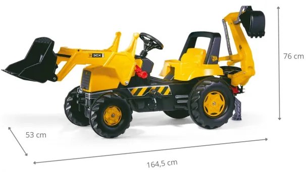 Šlapací traktor JCB s prednou aj zadnou lyžicou Rolly Toys 812004