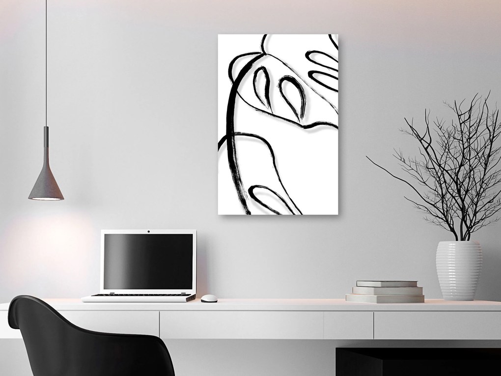 Artgeist Obraz - White Monstera (1 Part) Vertical Veľkosť: 60x90, Verzia: Na talianskom plátne