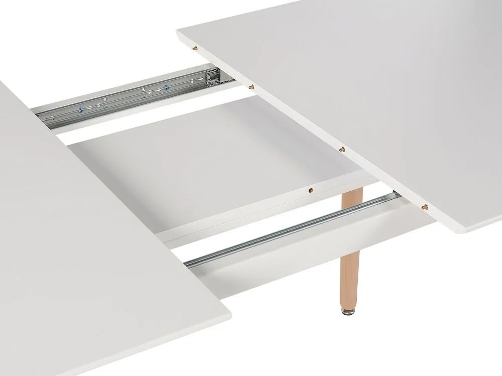 Rozťahovací jedálenský stôl 120/150 x 80 cm biela/svetlé drevo MIRABEL Beliani