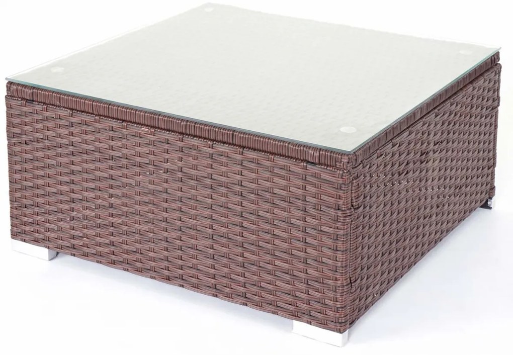 Polyratanová záhradná súprava Brescia - hnedá, krémové vankúše