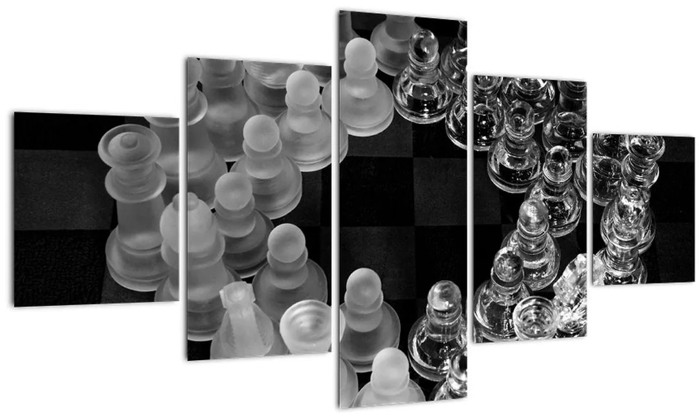Obraz - čiernobiele šachy (125x70 cm), 40 ďalších rozmerov