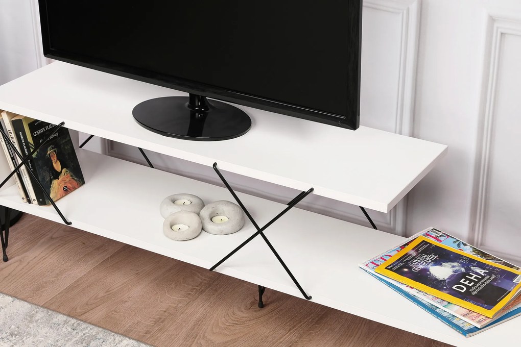 TV stolík/skrinka Stret (biela). Vlastná spoľahlivá doprava až k Vám domov. 1067123
