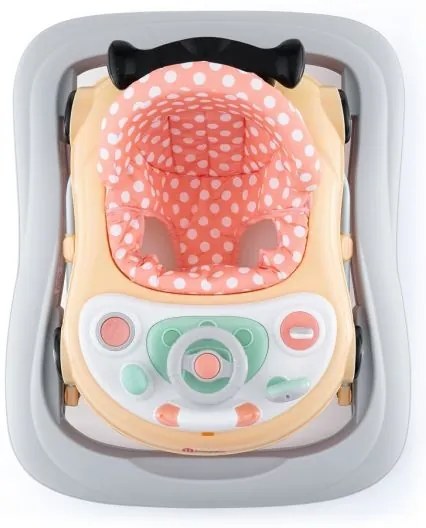 PETITE&amp;MARS - Detské chodítko s melódiou CABRIO 2xAA oranžová