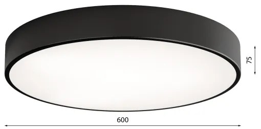 LED Stropné svietidlo CLEO LED/69W/230V 3000K pr. 60 cm čierna