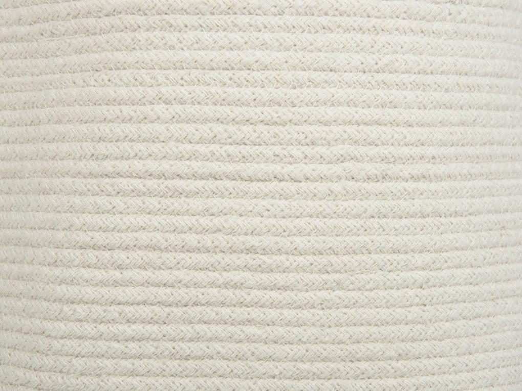 Bavlnený úložný kôš krémová biela SILOPI Beliani