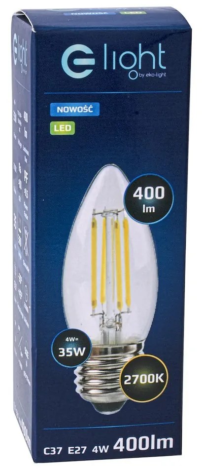 Dekoračná LED žiarovka E27 teplá 2700k 4w 470 lm