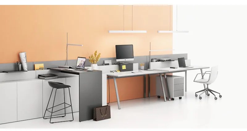 Kancelárska policová skriňa s dverami LAYERS, 800 x 600 x 1905 mm, biela / sivá