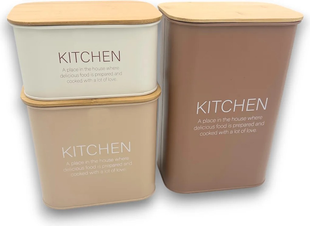 Zeller Present Sada 3ks plechových dóz ZELLER KITCHEN, mocha