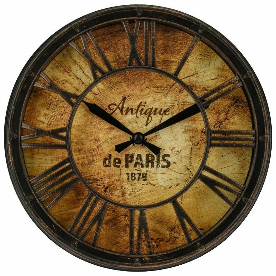 Nástenné hodiny Antigue Paris, čierna