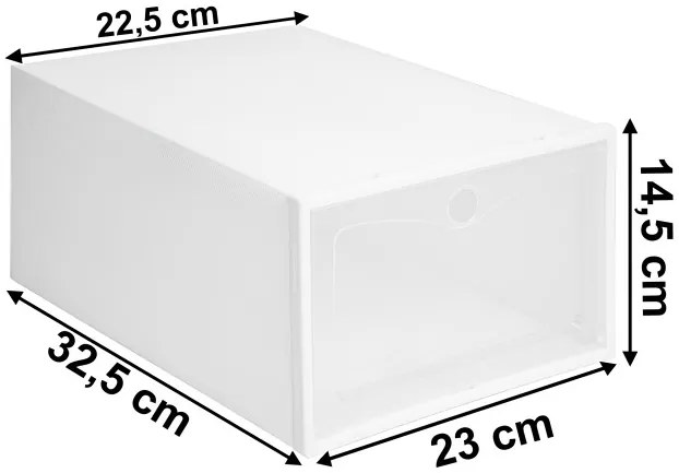 Úložné boxy na topánky OSLO biele (10 ks)
