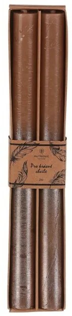 Súprava kónických sviečok, cappuccino/champagne, , 2 ks, parafín