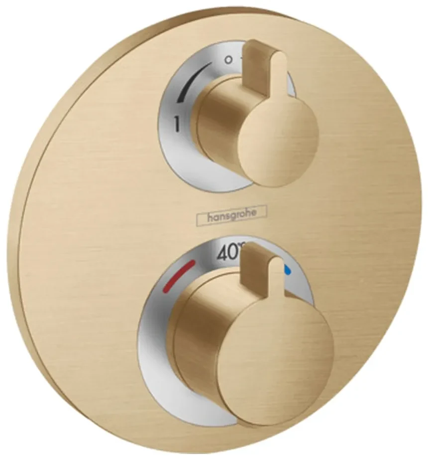 Hansgrohe Ecostat S, termostatická batéria pod omietku na 2 spotrebiče, kefovaný bronz, HAN-15758140
