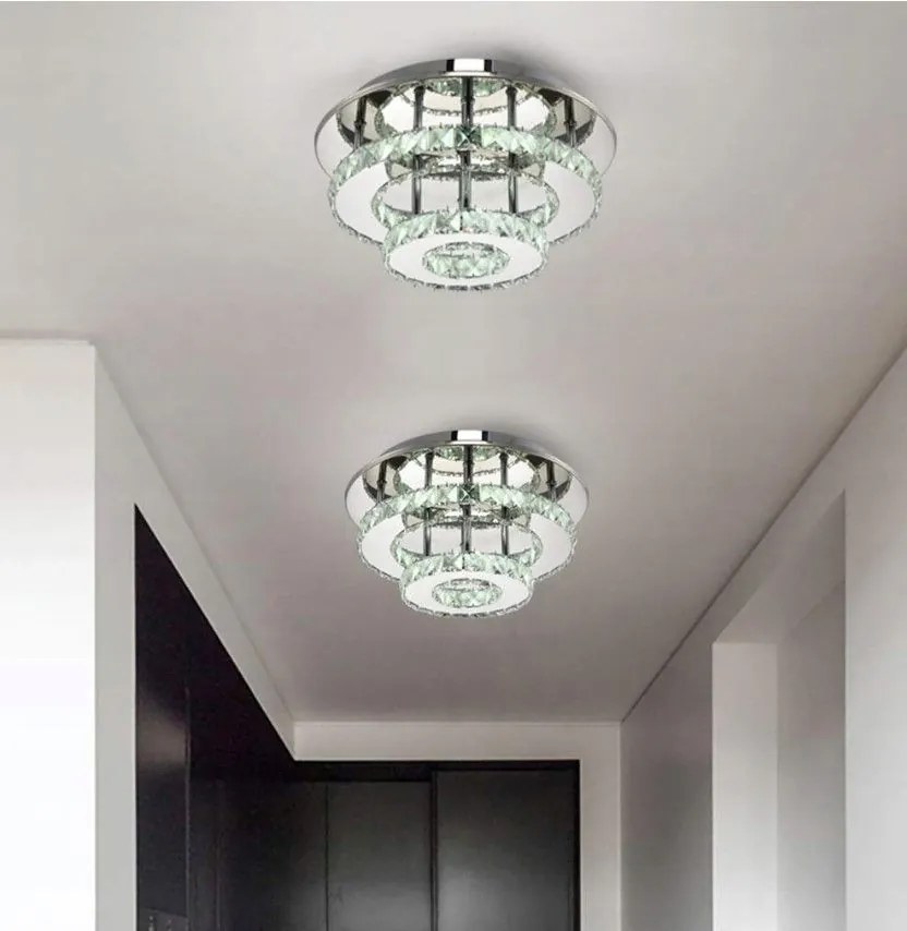 Toolight Toolight, LED krištáľové závesné stropné svietidlo 20W, neutrálna farba, APP412-C, chrómová, OSW-65010