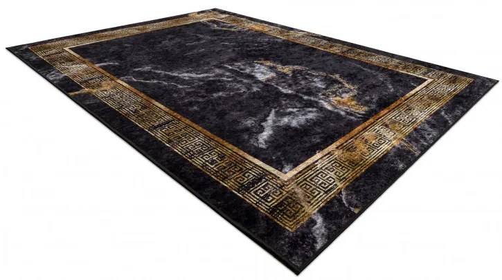 Dywany Łuszczów, Kusový koberec Miro 51278.809 Marble black/gold, 120x170, čierna, chodba / predsieň