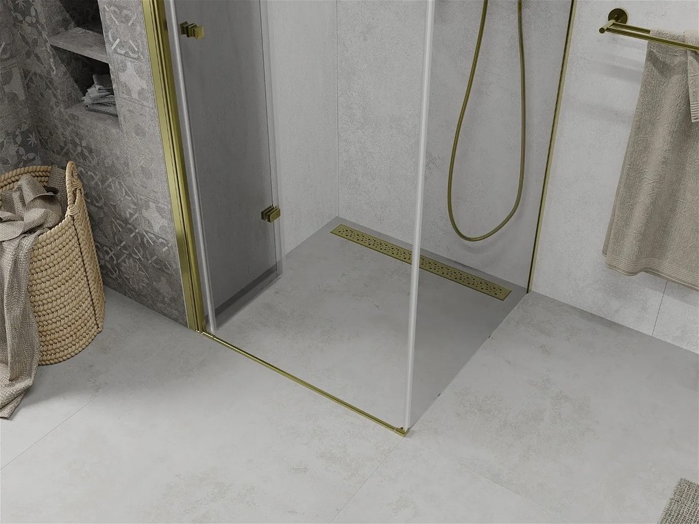 Mexen Lima sprchovací kút 70x70 cm, priehľadná, zlatá, 856-070-070-50-00