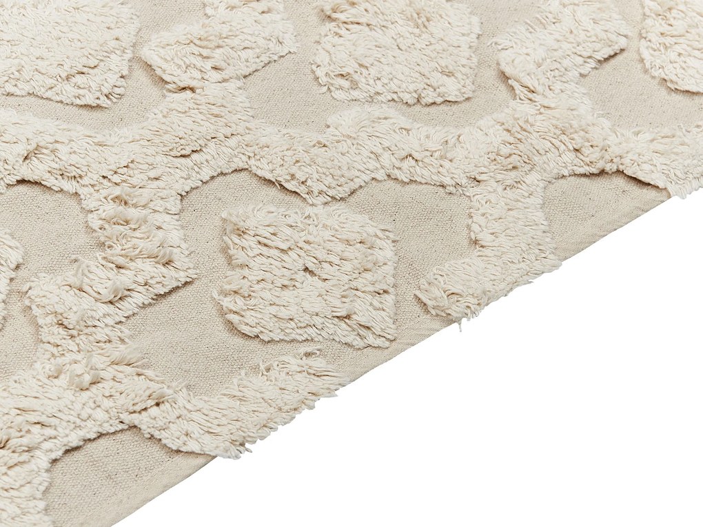 Bavlnený koberec 80 x 150 cm béžový AKSARAY Beliani