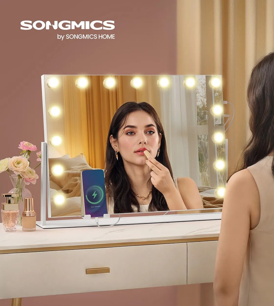 Kosmetické zrcadlo Komis s LED osvětlením bílé