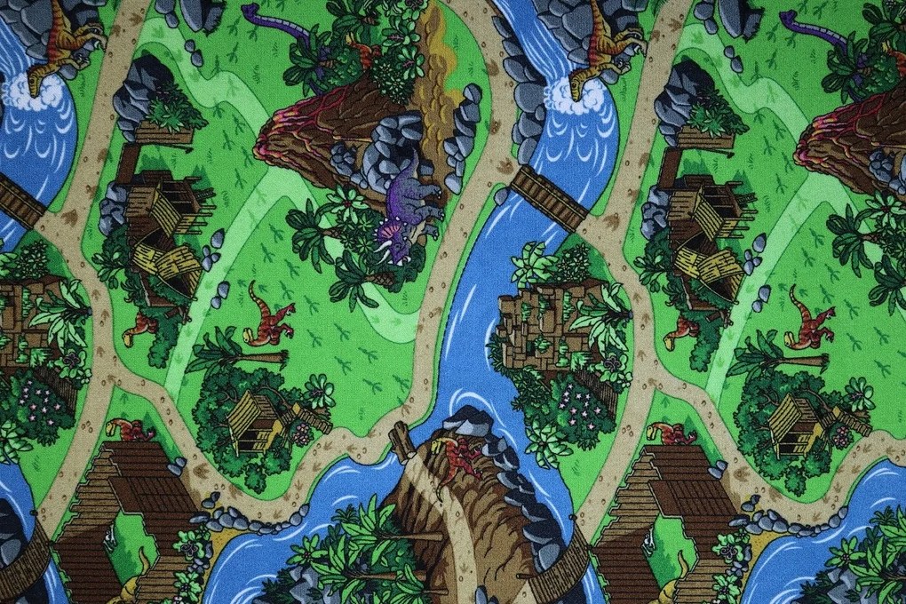 Vopi, Detský kusový koberec Dino, 400x500, viacfarebná, detská izba