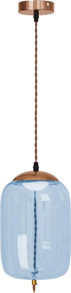 Toolight Toolight, LED sklenené stropné svietidlo APP443-CP, modrá, OSW-00574