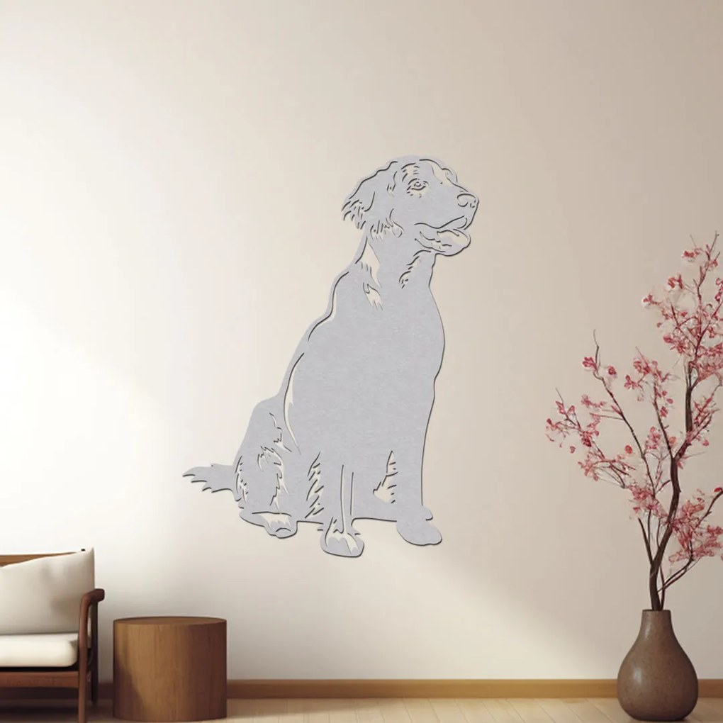 dřevo života Drevená dekorácia s motívom psa Flat Coated Retriever Rozmery - cm: 45x60, Zvoľte farbu dekoru: Orech