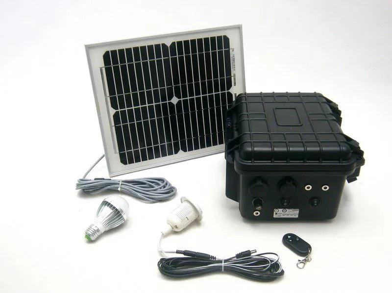 SOLAR Solárny monokryštalický systém SO200 10W 12V s USB výstupom a LED osvetlením