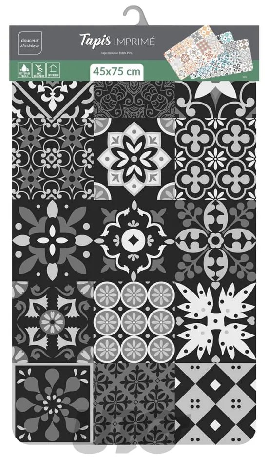 Čierny koberec z PVC 45x75 cm Salou – douceur d'intérieur