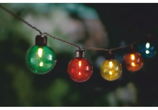 LED Solárna reťaz 10xLED/3,65m 600 mAh IP44 multicolor