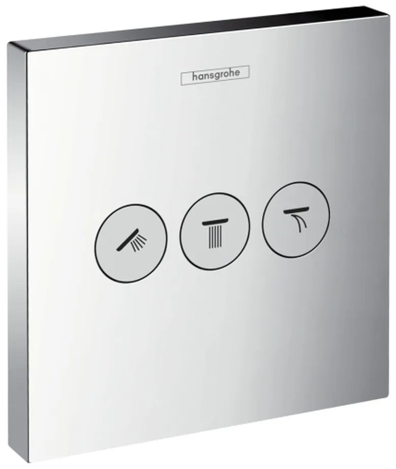 Hansgrohe ShowerSelect, ventil pod omietku pre 3 spotrebiče, chrómová, HAN-15764000
