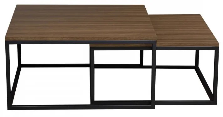 Zostava 2 konferenčných stolíkov Mirlik, Farba: Čierna/Dub craft zlatý