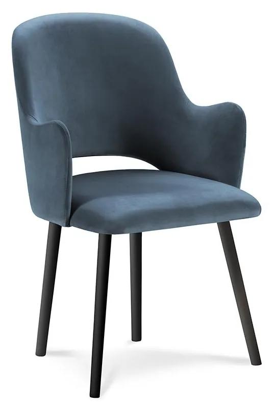 Modrá Zamatová stolička Laelia dĺžka 54 × šírka 50 × výška 85 cm MILO CASA
