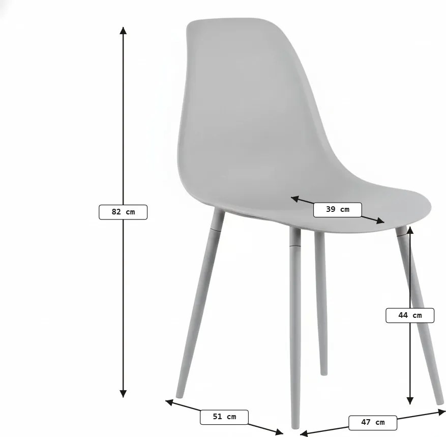 Jedálenská stolička OSAKA plastová, antracitová