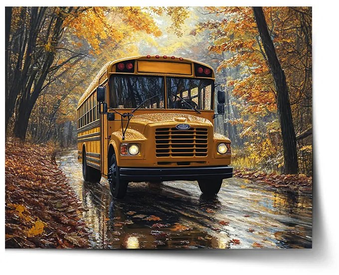 Sablio Plagát Žltý školský autobus - 60x40 cm
