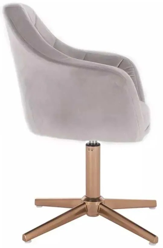 LuxuryForm DESIGN Kreslo ANDORA VELUR na zlatom kríži - svetlo šedé