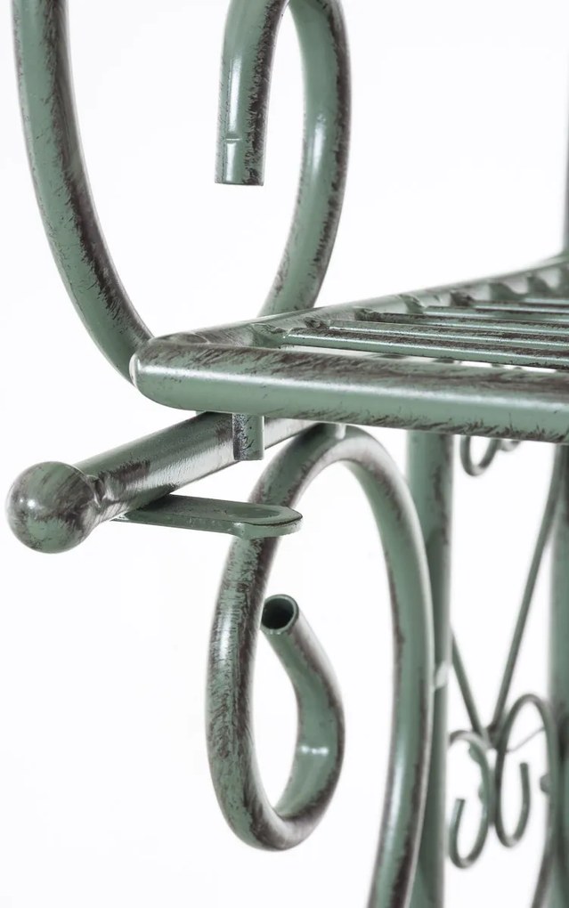 Kovová polica regál Anja - Zelená antik