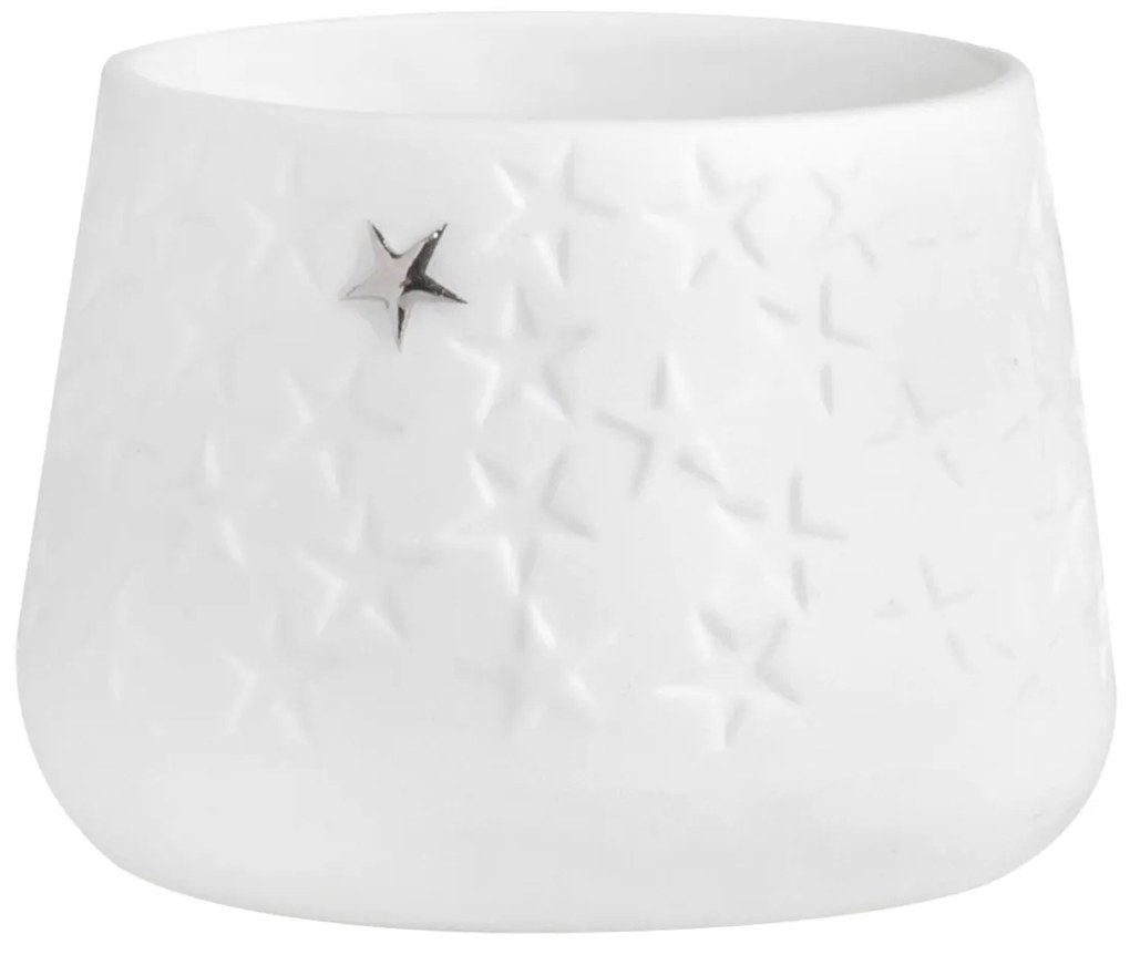 Räder Biely porcelánový svietnik HVIEZDY