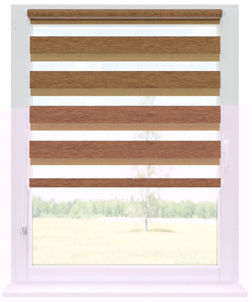 Dekodum Neinvazívna roleta Premium Deň a Noc Čokoláda Šířka (cm): 57, Dĺžka (cm): 150, Strana a farba mechanizmu: Ľavá – Biela