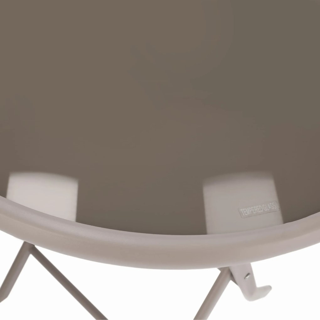 Dekorstudio Jumi Garden Balkónový skladací set na malý balkón 2x stolička a okrúhly stôl - béžový