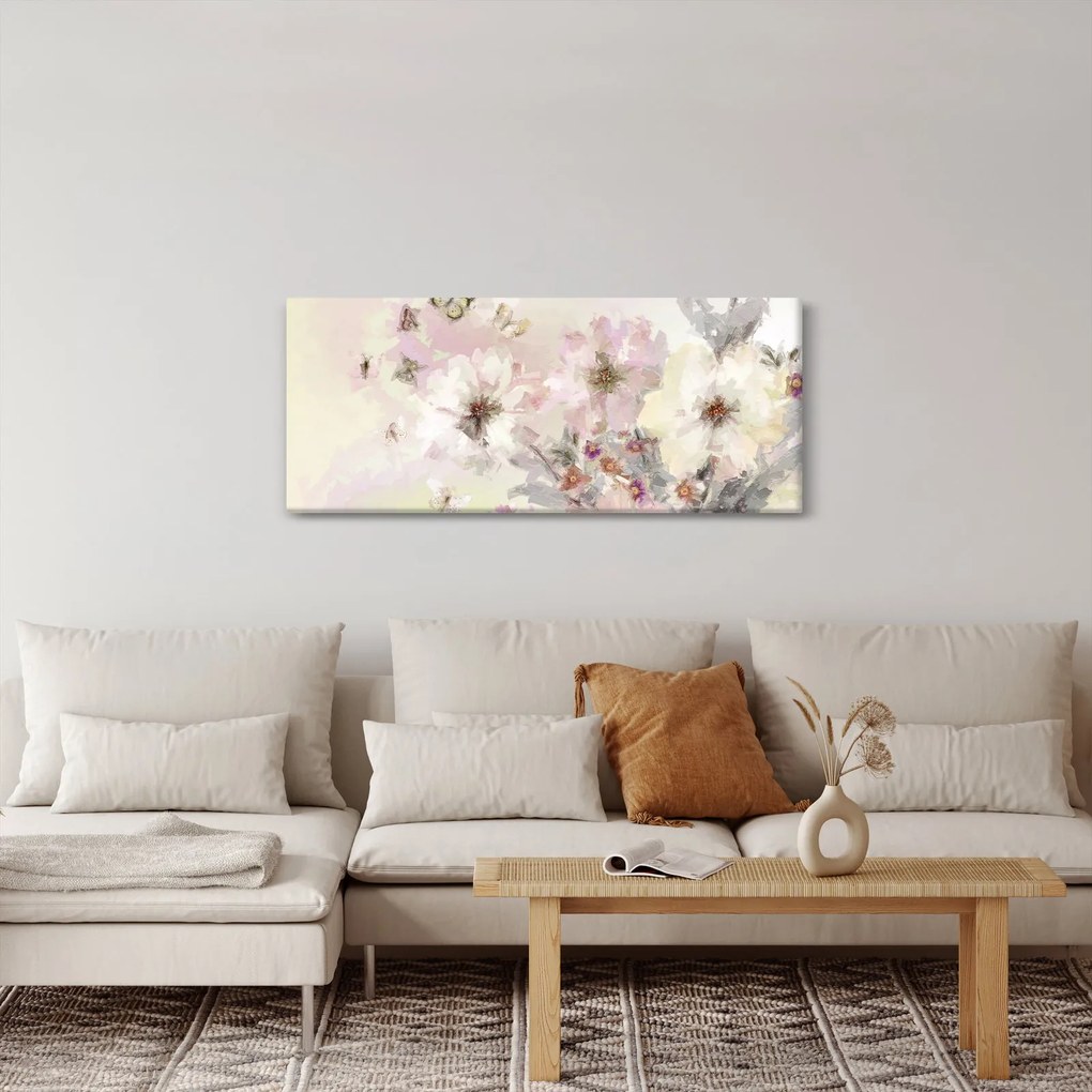 Obraz - Kvety, maľba (120x50 cm)