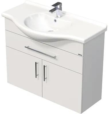 Kúpeľňová skrinka s umývadlom LANDAU Ideal 95 cm biela