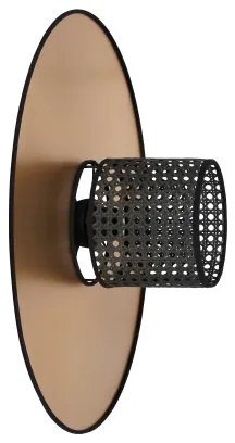 Duolla - Nástenné svietidlo TOKYO RATTAN 1xE27/15W/230V pr. 50 cm zlatá/čierna