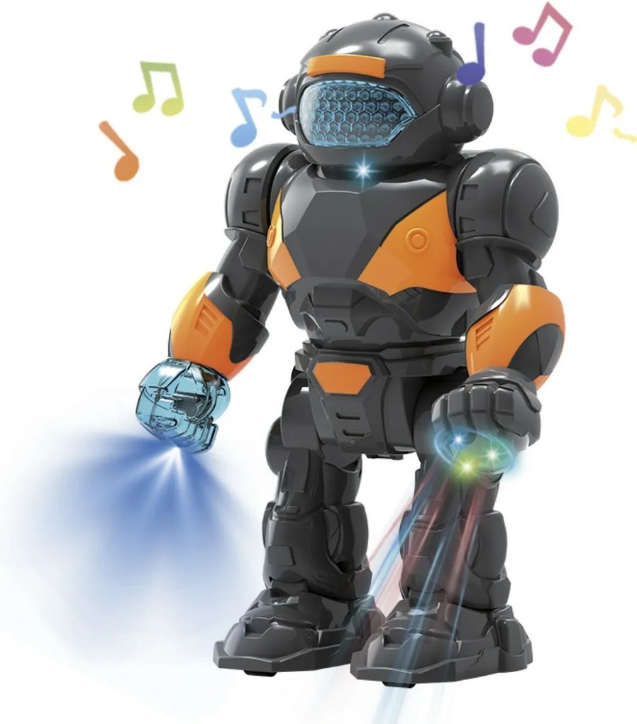 Teddies Robot chodiaci, 22 cm, na batérie so svetlom a zvukom