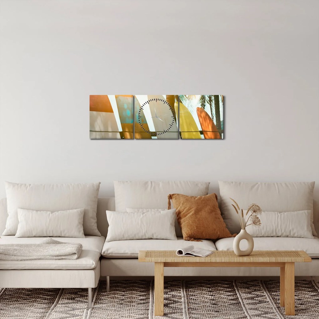 Obraz - Surfovacie dosky (s hodinami) (90x30 cm)
