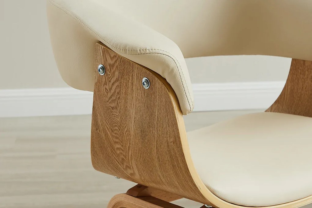 Stolička ORGANIC béžová s dubovým rámom