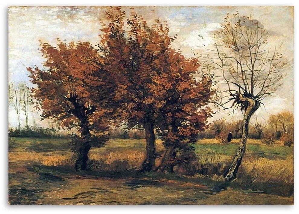 Obraz na plátně REPRODUKCE Podzimní krajina Van Gogh, - 100x70 cm