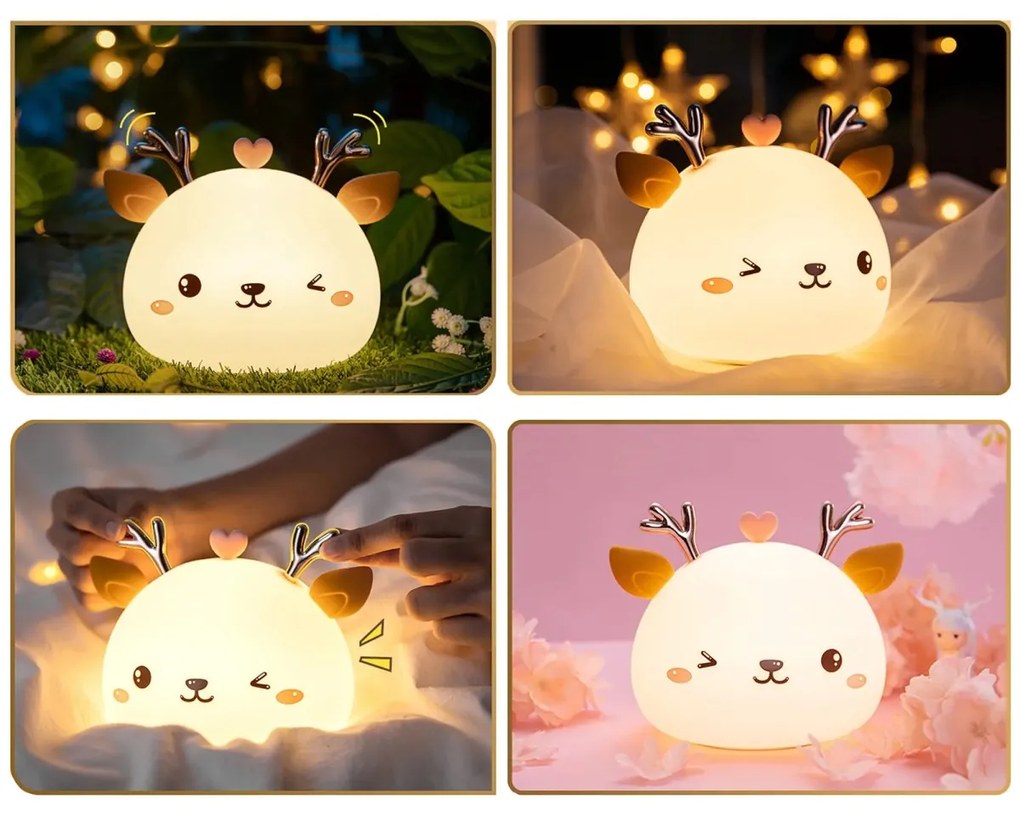 Detská stolná LED lampa Fawn biela