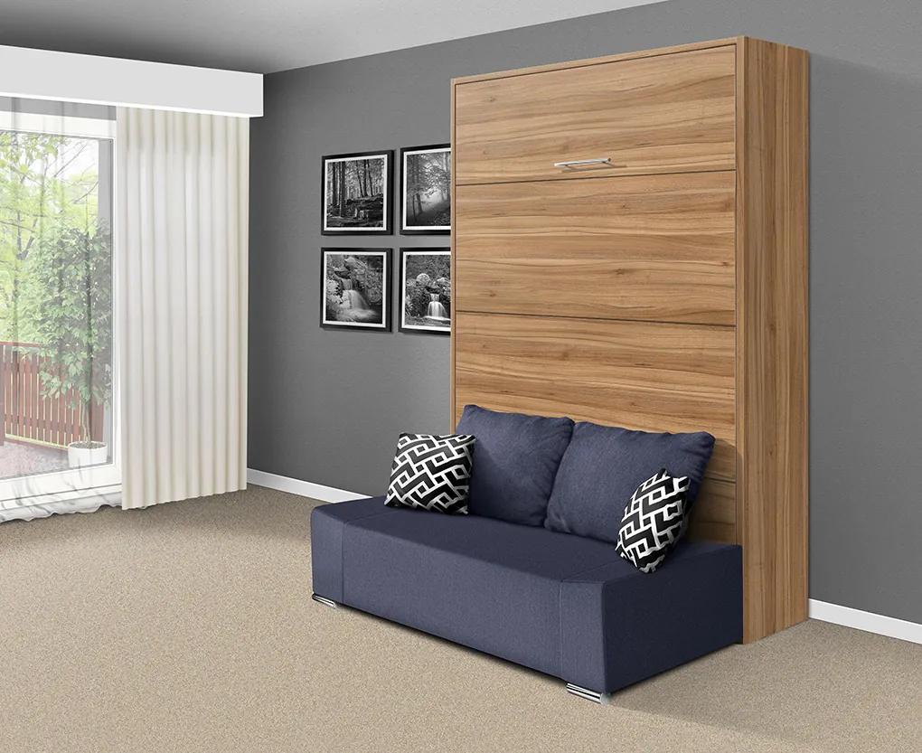 Nabytekmorava Sklápacia posteľ s pohovkou VS 21058P 200x160 farba pohovky: Sivá, Typ farebného prevedenia: Antracit / dvere biele